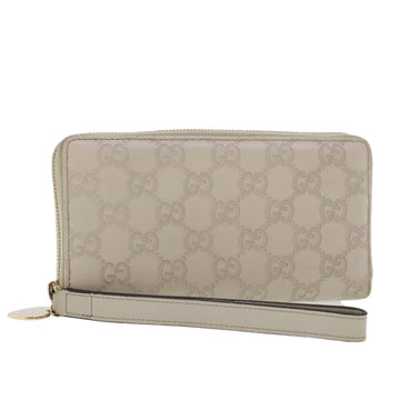 GUCCI GG Canvas ssima Long Wallet White 245914 Auth am4402