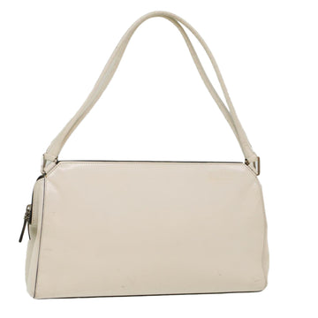 PRADA Shoulder Bag Leather White Auth am4888