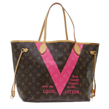 LOUIS VUITTON Monogram V line Neverfull MM Tote Bag Pink M41602 LV Auth am4905