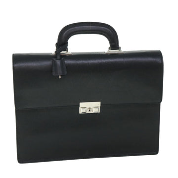 GUCCI Briefcase Leather Black Auth am4997