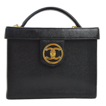 CHANEL 1994-1996 Circled CC Vanity Handbag Black Caviar ao08211
