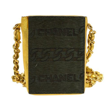 CHANEL 2001 Mini Chain Shoulder Pochette Khaki