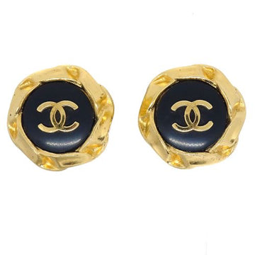 CHANEL 1996 Black & Gold CC Earrings ao23139
