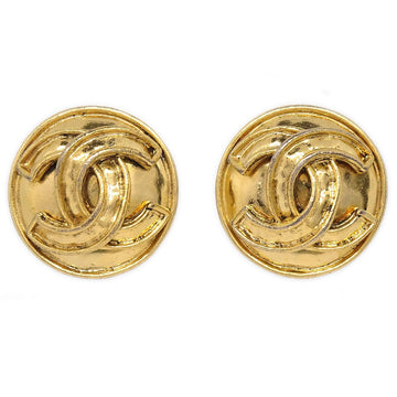 CHANEL 1994 CC Button Earrings Gold Medium ao27878