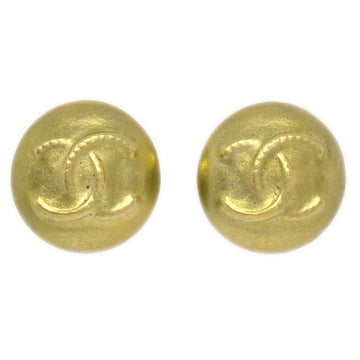 CHANEL 1995 Button Earrings Gold ao28227