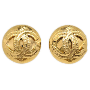 CHANEL 1994 Quilted CC Button Earrings Gold Small ao28397