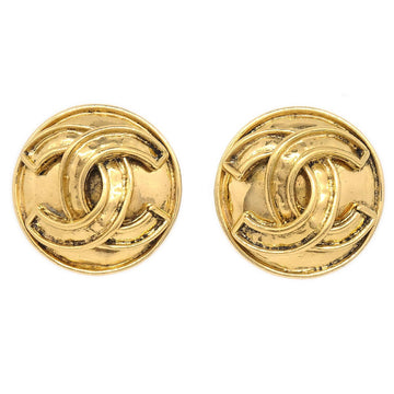 CHANEL 1994 Button Earrings Gold Small ao28398