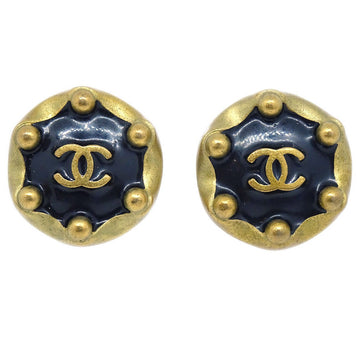 CHANEL 1994 Black & Gold CC Earrings ao29350