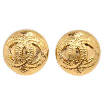 CHANEL Button Earrings Gold 94P ao29551