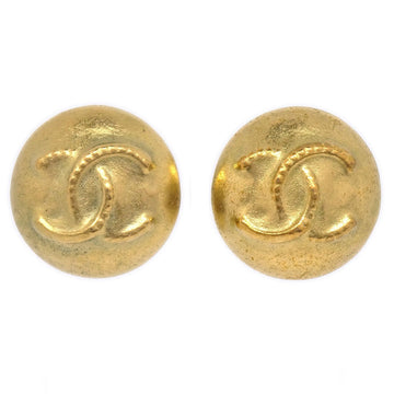 CHANEL Button Earrings Gold 95C ao29552