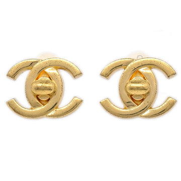 CHANEL★ Turnlock Earrings Gold 95A ao29589