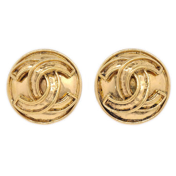 CHANEL Button Earrings Gold 94P ao29600
