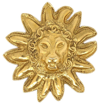 CHANEL★ 80's Lion Brooch Gold ao29794