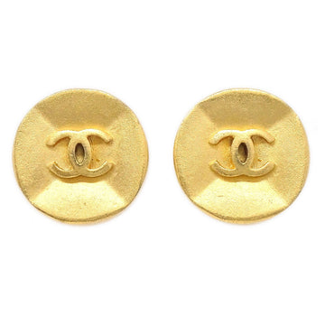 CHANEL 1993 Button Earrings Gold ao29906