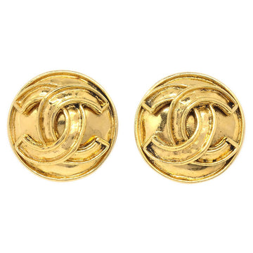 CHANEL Button Earrings Gold 94P ao30594