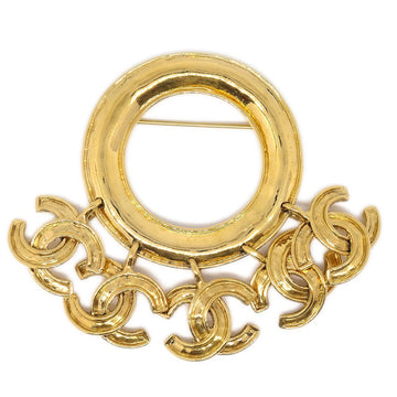 CHANEL★ CC Charm Brooch Pin Corsage Gold 94P ao30614