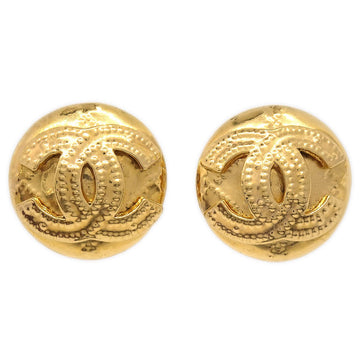 CHANEL 1994 Quilted CC Round Earrings Small ao30648