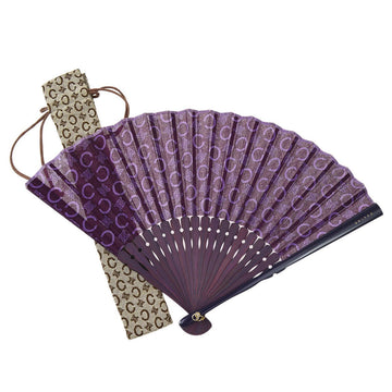 CELINE Macadam Folding Fan Purple With Pouch ao30738