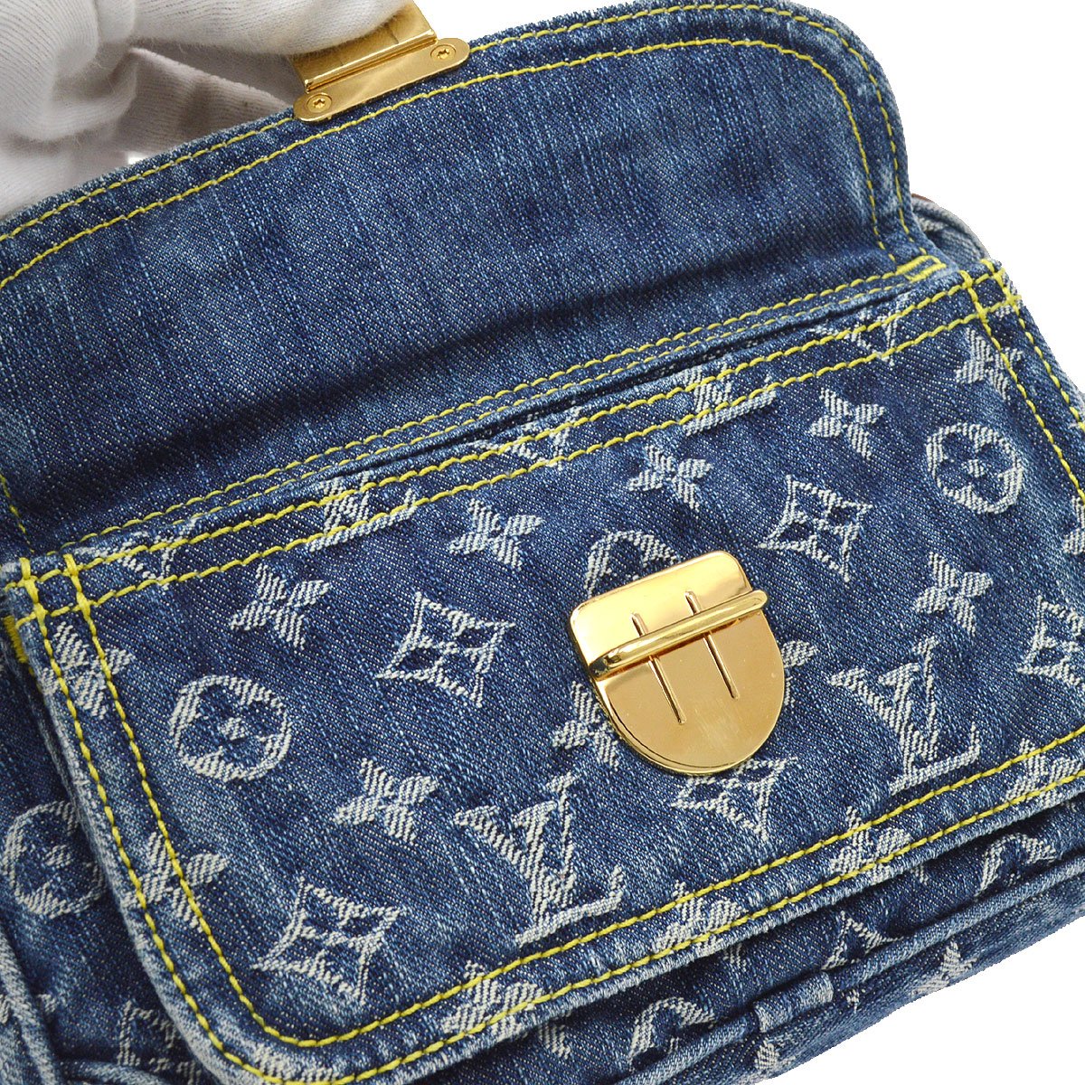 Louis Vuitton Bum Bag Waist Pouch Indigo Monogram Denim M95347 Sr2047