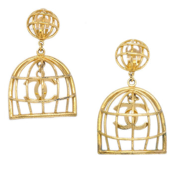 CHANEL * 1993 Birdcage Earrings Gold Clip-On ao34148
