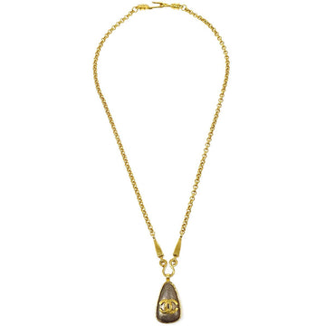 CHANEL 1997 Stone Necklace 24k Gold plating AO34613