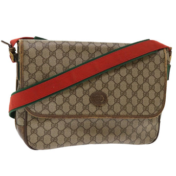 GUCCI GG Canvas Web Sherry Line Shoulder Bag Beige Red Green Auth ar10088