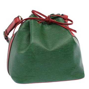 LOUIS VUITTON Epi Petit Noe Shoulder Bag Green Red M44147 LV Auth ar10171B