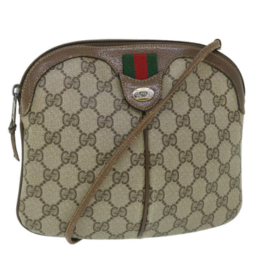 GUCCI GG Canvas Web Sherry Line Shoulder Bag Beige Red 904 02 047 Auth ar10172