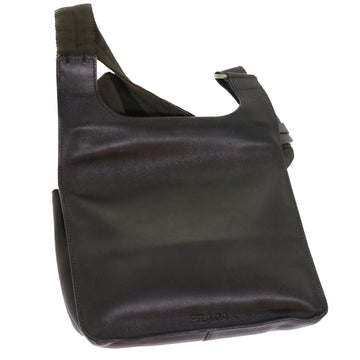 PRADA Shoulder Bag Leather Brown Auth ar10184