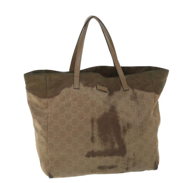 GUCCI GG Canvas Tote Bag Brown 282439 Auth ar10393