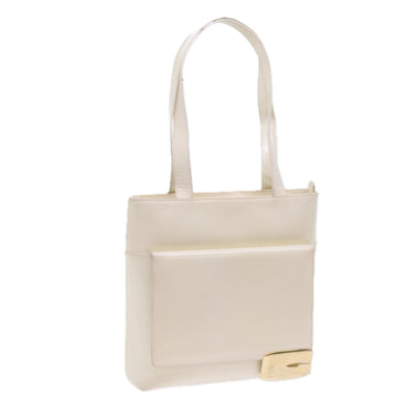 GUCCI Tote Bag Patent leather White Auth ar10433