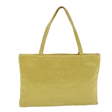PRADA Hand Bag Satin Yellow Auth ar10474