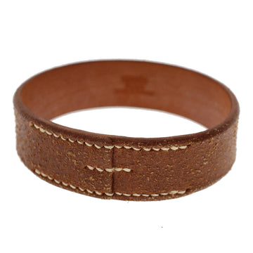 HERMES Bangle Bracelet Leather Brown Auth ar9895B