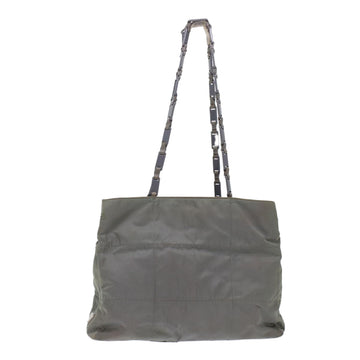 PRADA Quilted Shoulder Bag Nylon Gray Auth ar9997