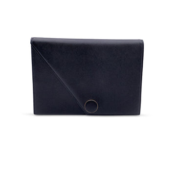 YVES SAINT LAURENT Vintage Black Leather Handbag Clutch Bag