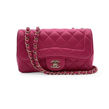 CHANEL Pink Quilted Leather Mini Mademoiselle Chic Shoulder Bag