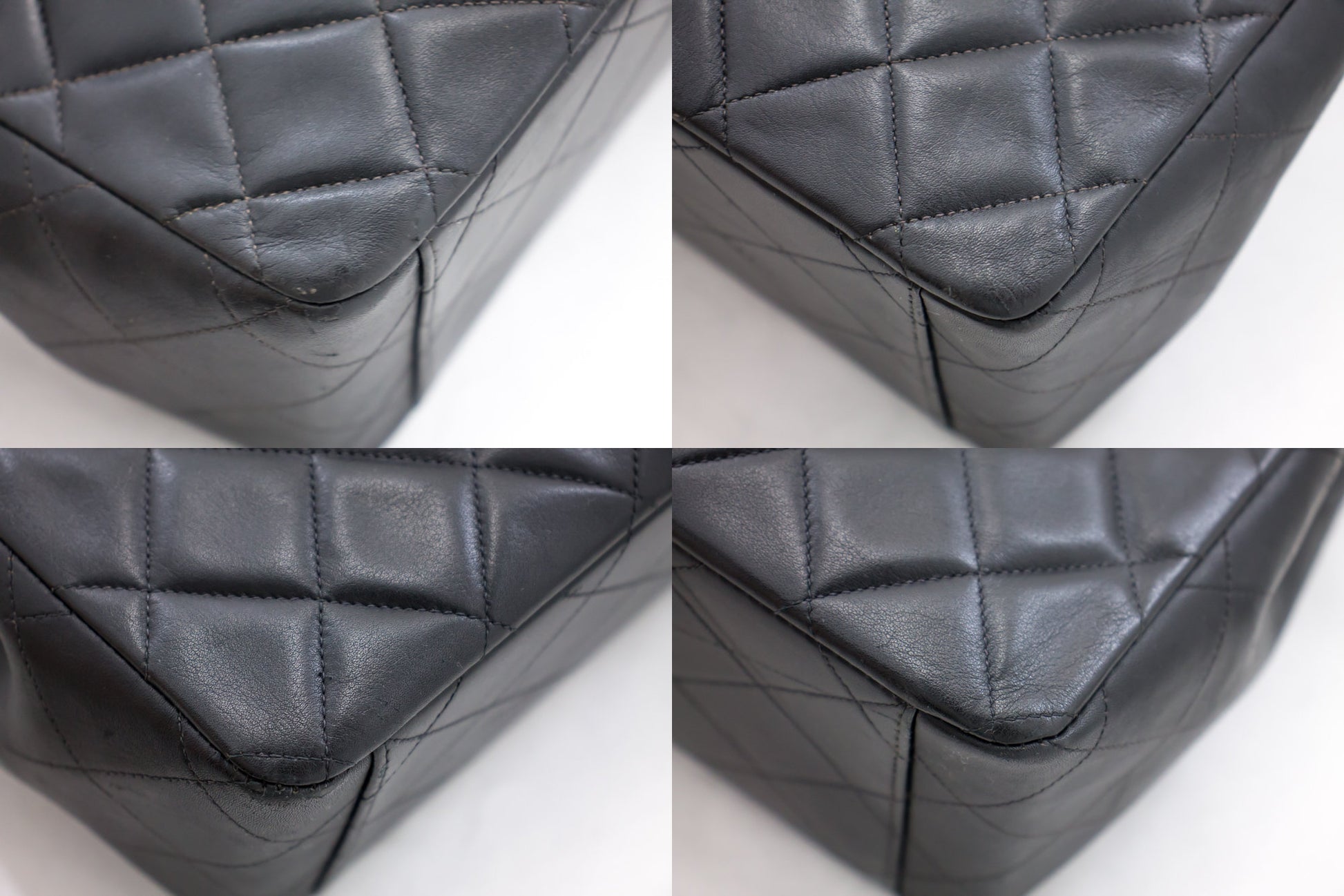 CHANEL Jumbo 13 2.55 Flap Chain Shoulder Bag Black Lambskin Large