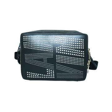 LANVIN Black Laser Cut Shoulder Bag