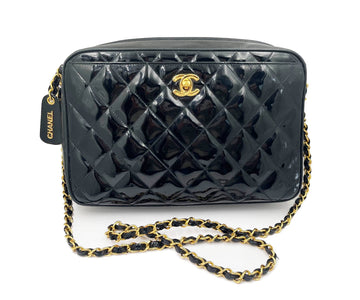 Chanel Black Leather Flap Quilted Large Clutch - LAR Vintage