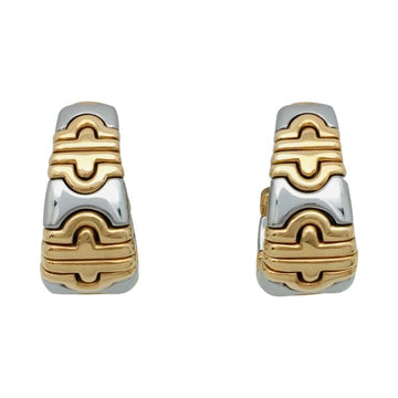 BULGARI gold and steel earrings, Parentesi collection.