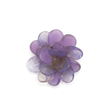 CHANEL Glass Resin Mauve Flower Brooch