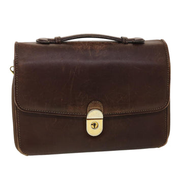 BALLY Shoulder Bag Leather Brown Auth bs4788