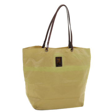 FENDI Tote Bag Nylon Khaki Auth bs4859