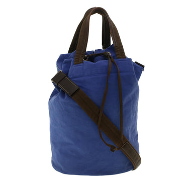 PRADA Shoulder Bag Canvas 2way Blue Auth bs5036