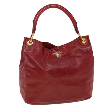 PRADA Shoulder Bag Leather Red Auth bs5269