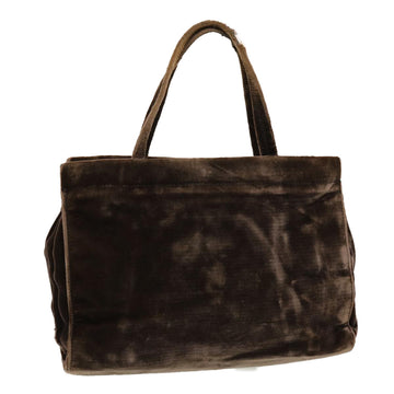 PRADA Hand Bag Velor Brown Auth bs5451