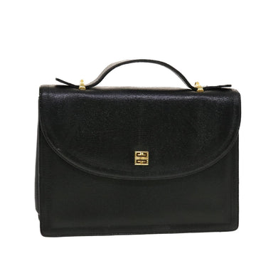 GIVENCHY Hand Bag Leather Black Auth bs5525