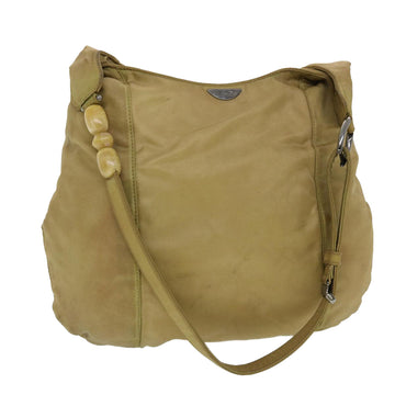 CHRISTIAN DIOR Shoulder Bag Nylon Khaki Auth bs5617