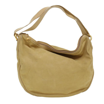 GUCCI Shoulder Bag Leather Beige Auth bs5660