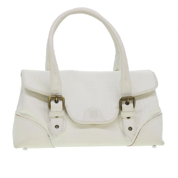 BURBERRY Shoulder Bag Leather White Auth bs5985